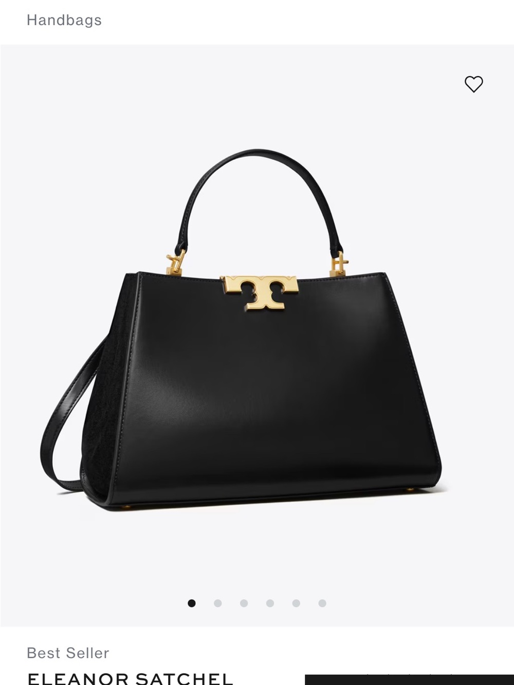 Tory Burch Black Leather Top-Handle Satchel with Gold Hardware - Picture 8 of 10